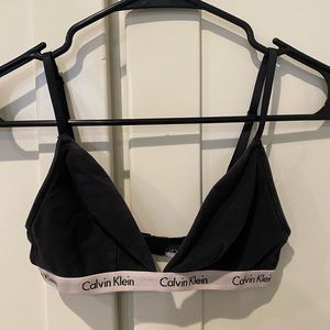 Calvin Klein Black Logo Triangle Bralette